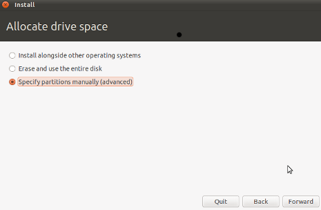 Cara Install Ubuntu 10.10 - Allocate Drive Space