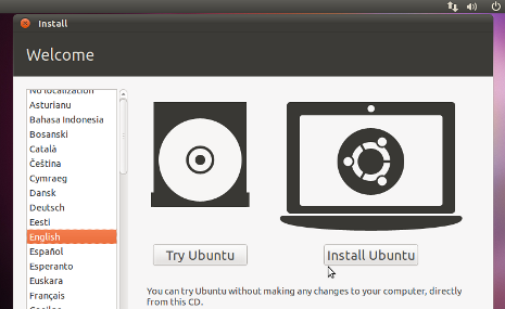 Cara Install Ubuntu 10.10 - Pilih Install Ubuntu
